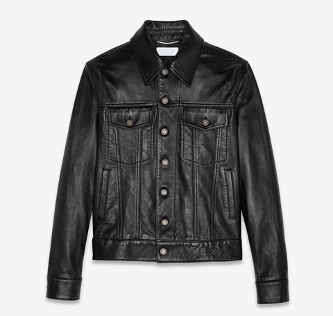 Hells Kitchen Lambskin Leather trucker jacket
