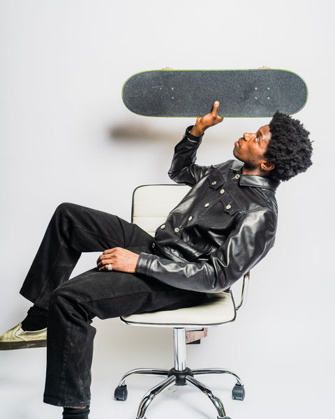 Hells Kitchen Lambskin Leather trucker jacket